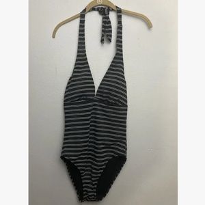 3-29 Chaps Black swimsuit One Piece Halter 10